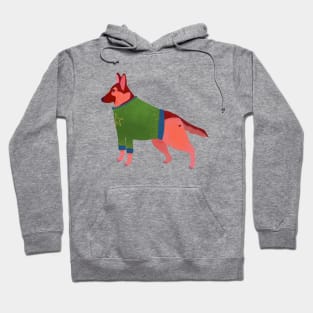 German Shepherd in a fancy, festive sweater Hoodie